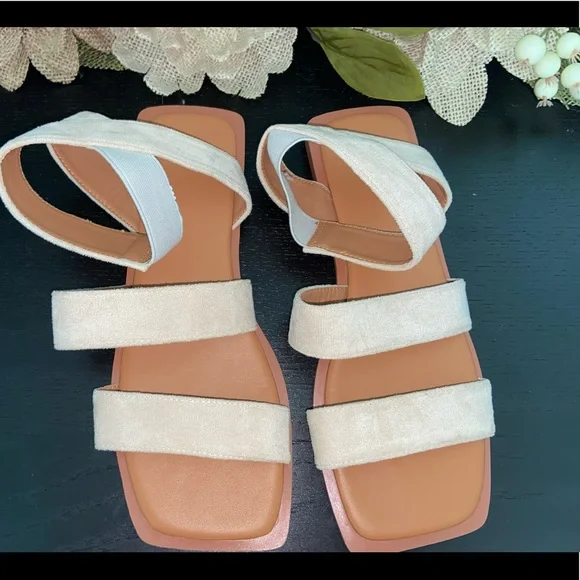 Beige Suede Sandals - Picture 5 of 8